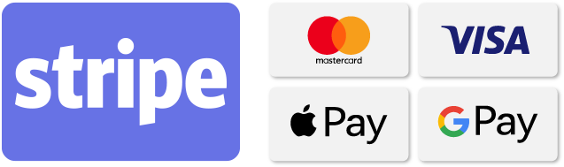 Paiements sécurisés par Stripe - Accepte Visa, Mastercard, American Express, Apple Pay et Google Pay